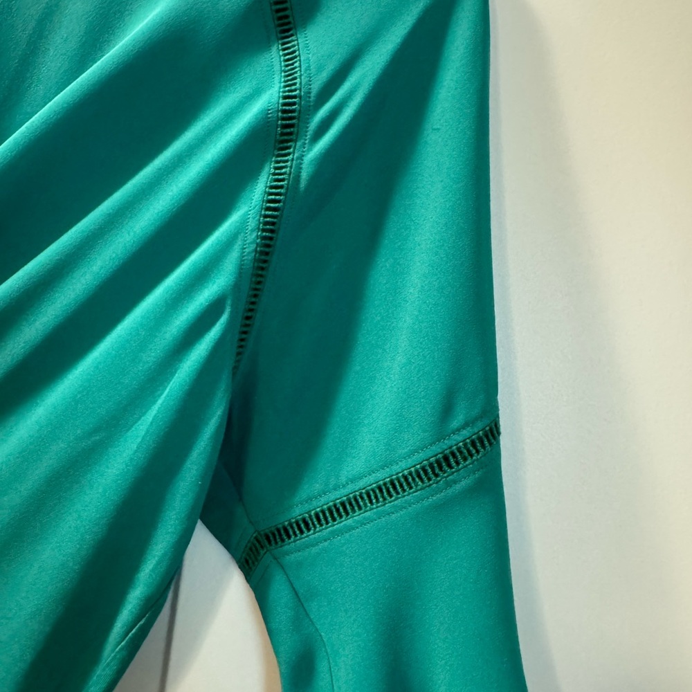 LOFT Teal Blouse with Ruffle Sleeves - Picture 3 of 4